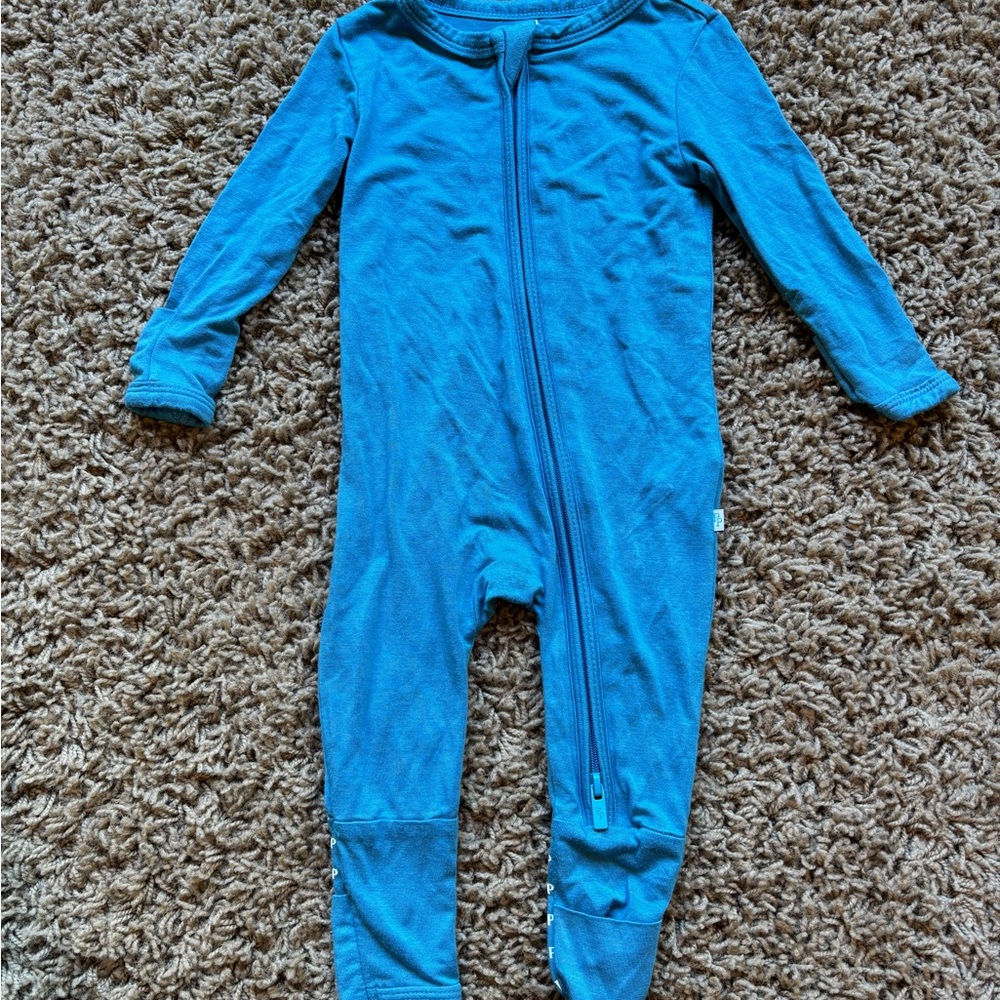 Posh Peanut Vibrant Blue Kids One Piece Footie